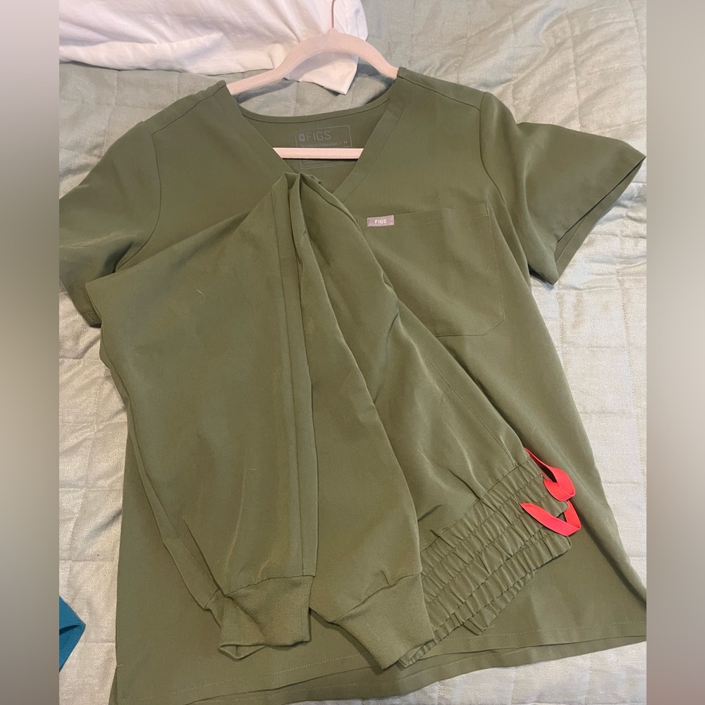 Dark Olive Catrina top and scruchie joggers